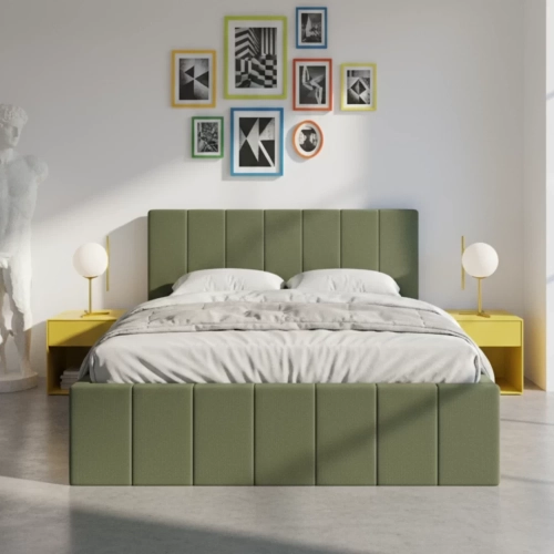 ŁÓŻKO TAPICEROWANE Z POJEMNIKIEM NA POŚCIEL SENspace 160x200